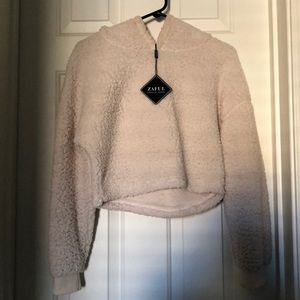 Cropped teddy bear hoodie